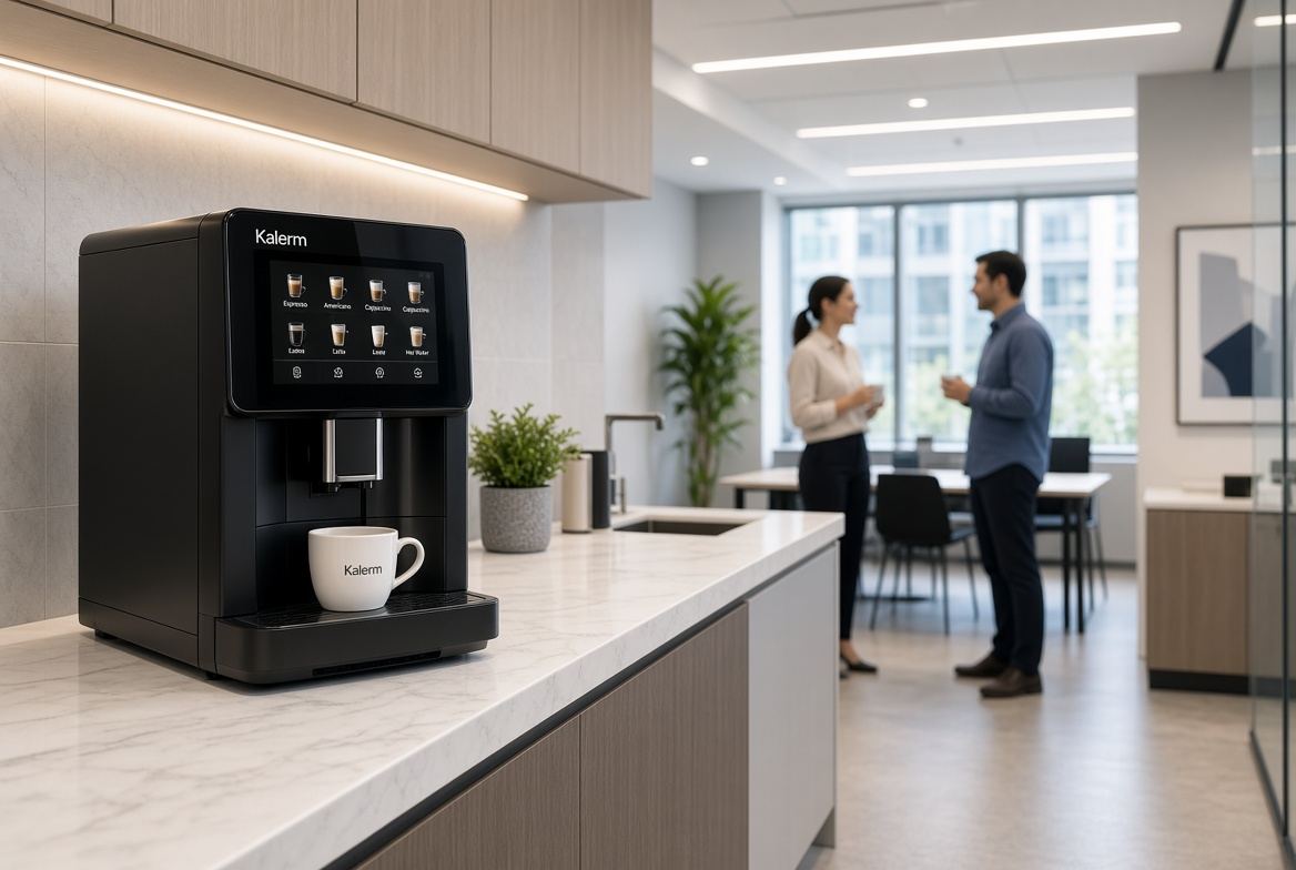 Cafetera Kalerm en una oficina abierta